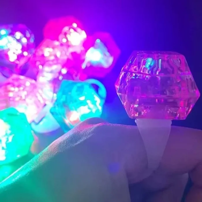  Kristal Tasarımlı Led Işıklı Mor Yüzük