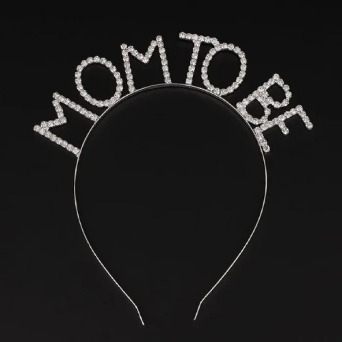  Kristal Taşlı Gümüş Renk Mom to Be Tacı Anne Tacı