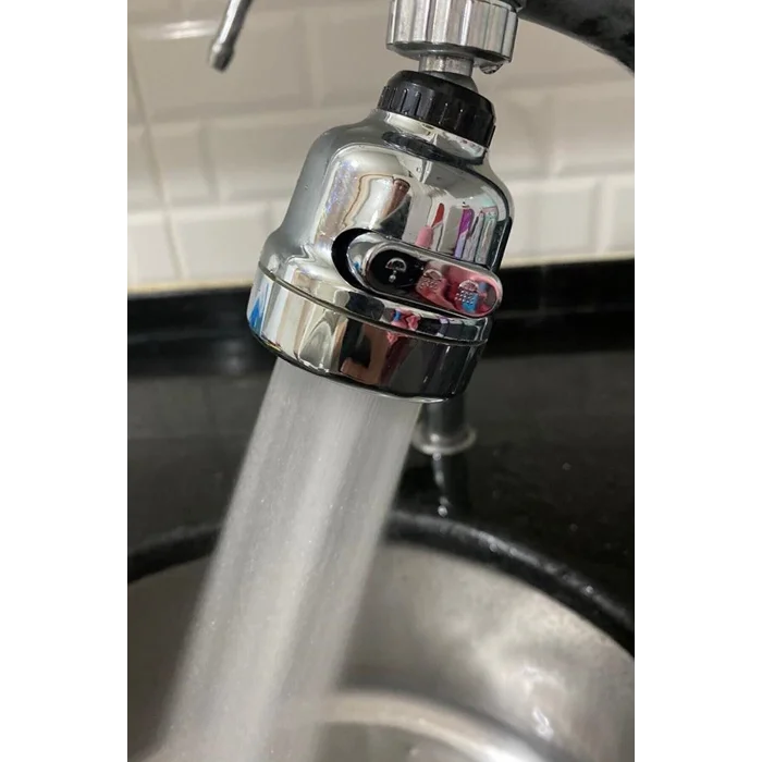 BUĞZ Krom 3 Fonksiyonlu Mutfak Lavabo Başlığı 360 Derece Döner Musluk Ucu