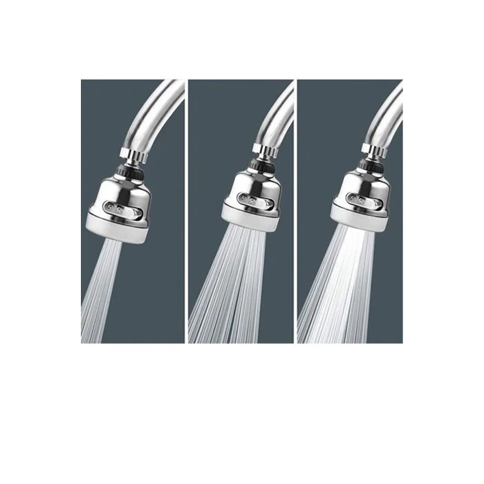 BUĞZ Krom 3 Fonksiyonlu Mutfak Lavabo Başlığı 360 Derece Döner Musluk Ucu