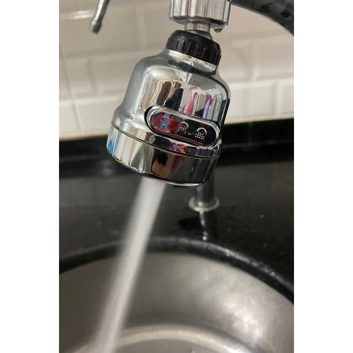 BUĞZ Krom 3 Fonksiyonlu Mutfak Lavabo Başlığı 360 Derece Döner Musluk Ucu