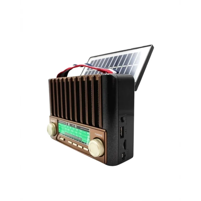  KTF-1428 Solar Enerjiyle Şarj Olabilen Bluetooth Nostalji Hoparlör – Taşınabilir, Güçlü Ses, MP3 Okuyucu