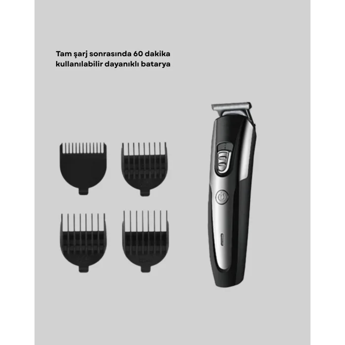 BUĞZ Kuaför Tipi Şarjlı Saç ve Sakal Kesme Makinesi Güçlü Motorlu