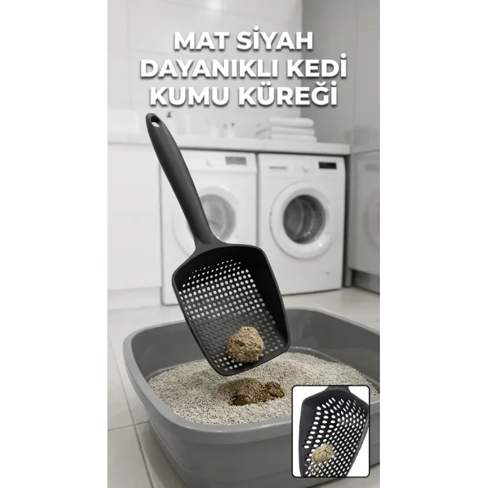 BUĞZ Küçük Delikli İnce Taneli Kedi Kumu Küreği – Dayanıklı, Ergonomik, Hijyenik Temizlik Küreği