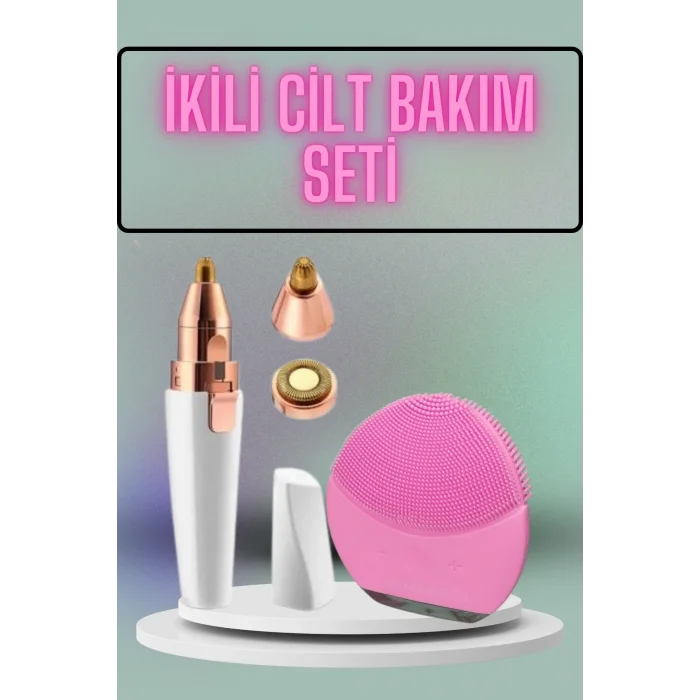 BUĞZ Kulak Burun ve Yüz Epilasyon Aleti ve Yüz Masaj Aleti İkili Cilt Bakım Seti