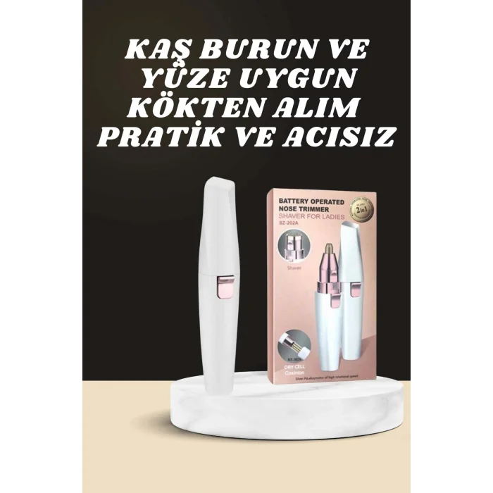 BUĞZ Kulak Burun ve Yüz Epilasyon Aleti ve Yüz Masaj Aleti İkili Cilt Bakım Seti