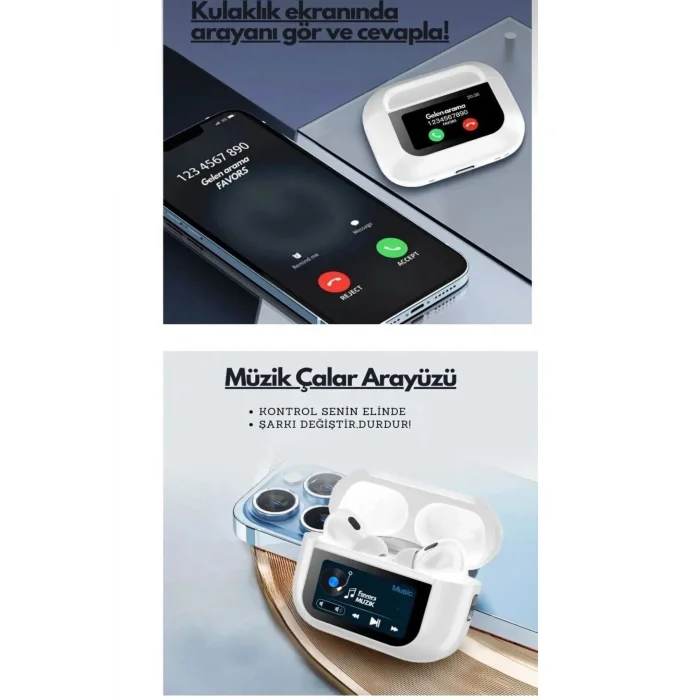 BUĞZ Kulak içi TWS Bluetooth Kulaklık - Renk: Beyaz, Bluetooth Versiyon: 5.2, Mikrofon