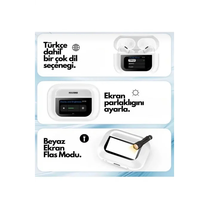 BUĞZ Kulak içi TWS Bluetooth Kulaklık - Renk: Beyaz, Bluetooth Versiyon: 5.2, Mikrofon