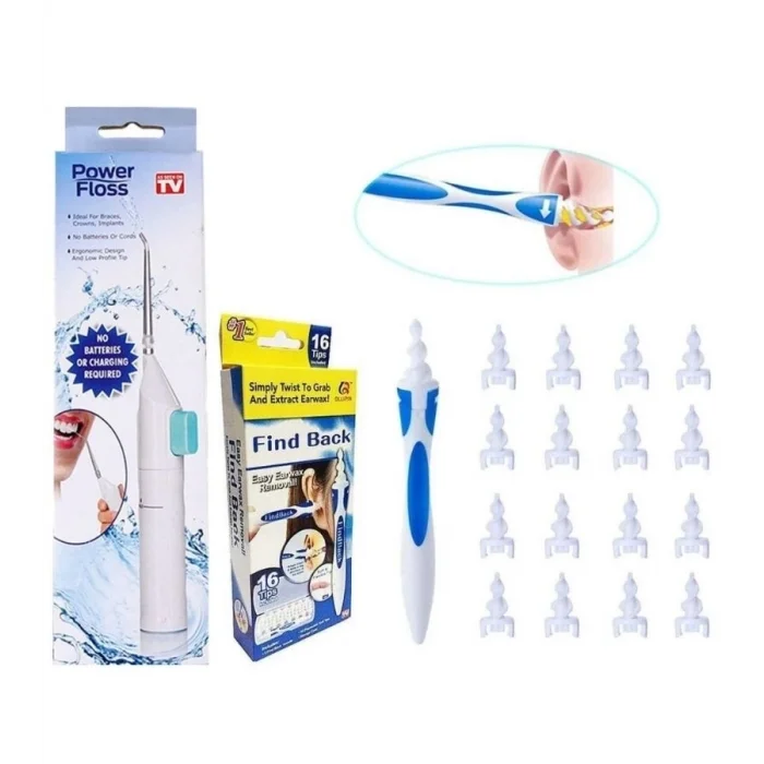 BUĞZ Kulak Temizleme ve Power Floss Mekanik Diş Ve Ağız Temizleme Aleti Seti