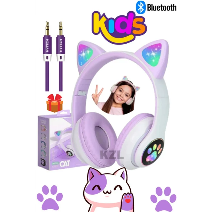 BUĞZ Kulak üstü Bluetooth kulaklık mor renk ANC mikrofon FM radyo SD kart aux girişli
