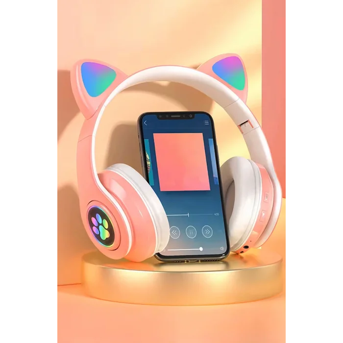 BUĞZ Kulak üstü Bluetooth Kulaklık - Renk: Pembe, Bluetooth Versiyon: 5.0, Mikrofon, Özellik: Kablolu