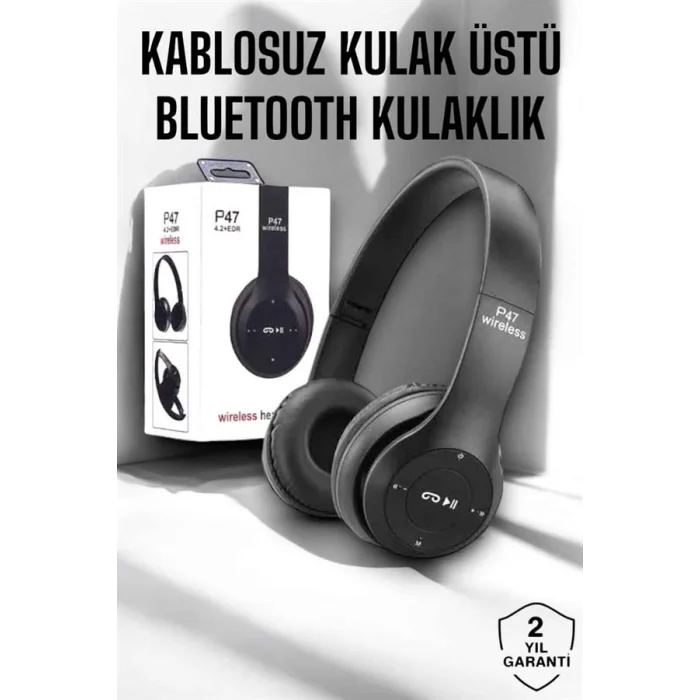 BUĞZ Kulak Üstü TF Kart ve AUX Destekli Ergonomik Bluetooth Kulaklık - BUĞZ