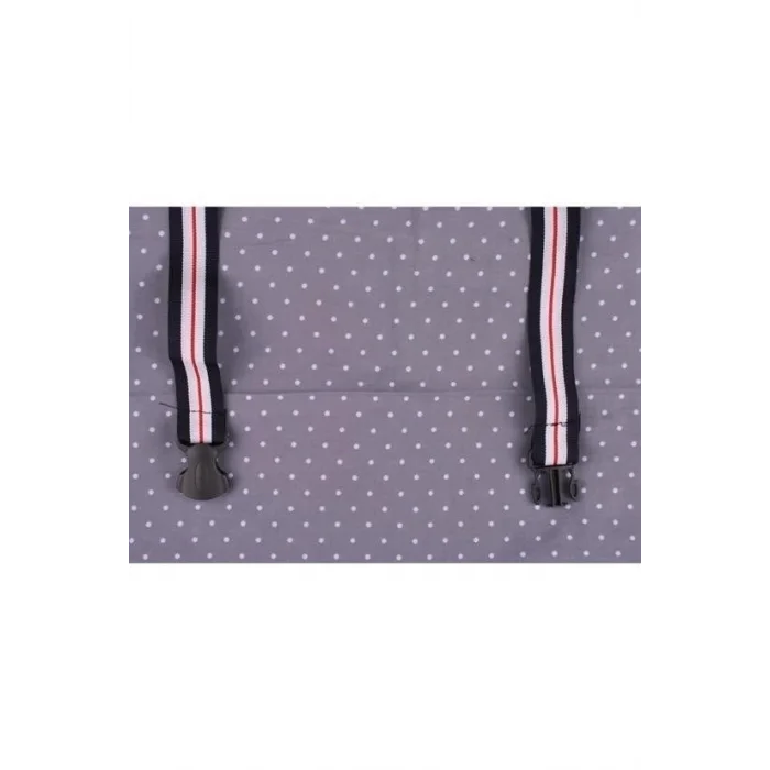  Kullanışlı Bebek Emzirme Önlüğü Gri Puantiyeli