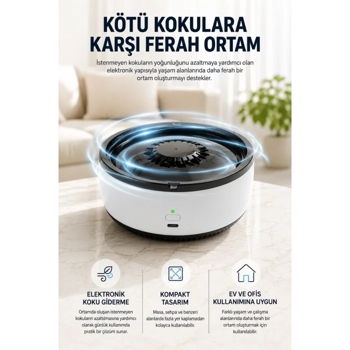 BUĞZ Küllük Duman Giderici Temizlenebilir Elektronik Pilli