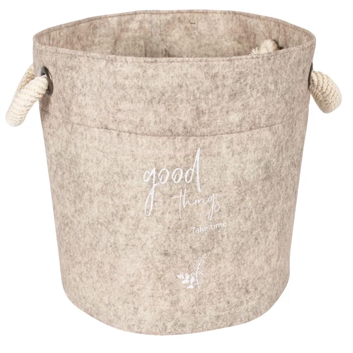  Kulplu Yuvarlak Düzenleyici Çok Amaçlı Kolay Taşınabilen Organizer Keçe Sepet (3lü Set)