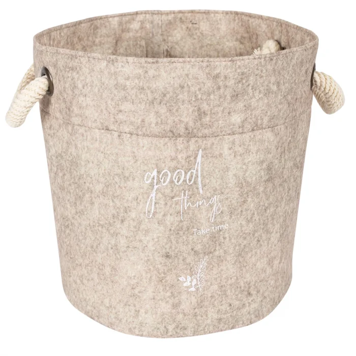 BUĞZ Kulplu Yuvarlak Düzenleyici Çok Amaçlı Kolay Taşınabilen Organizer Keçe Sepet (3lü Set) ( BUĞZ )