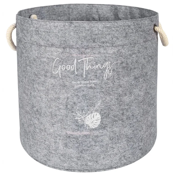 BUĞZ Kulplu Yuvarlak Düzenleyici Çok Amaçlı Kolay Taşınabilen Organizer Keçe Sepet (mega) 03648 ( BUĞZ )