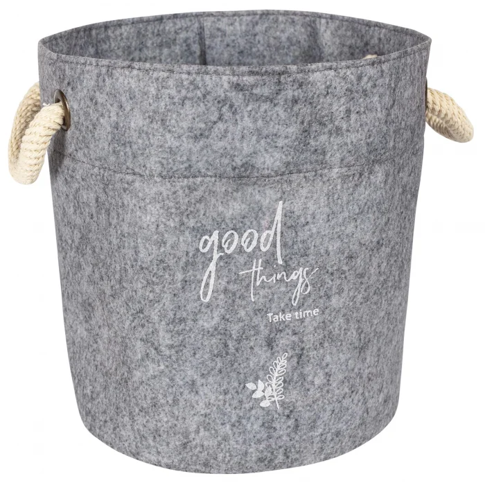  Kulplu Yuvarlak Düzenleyici Çok Amaçlı Kolay Taşınabilen Organizer Keçe Sepet (mini) 03662