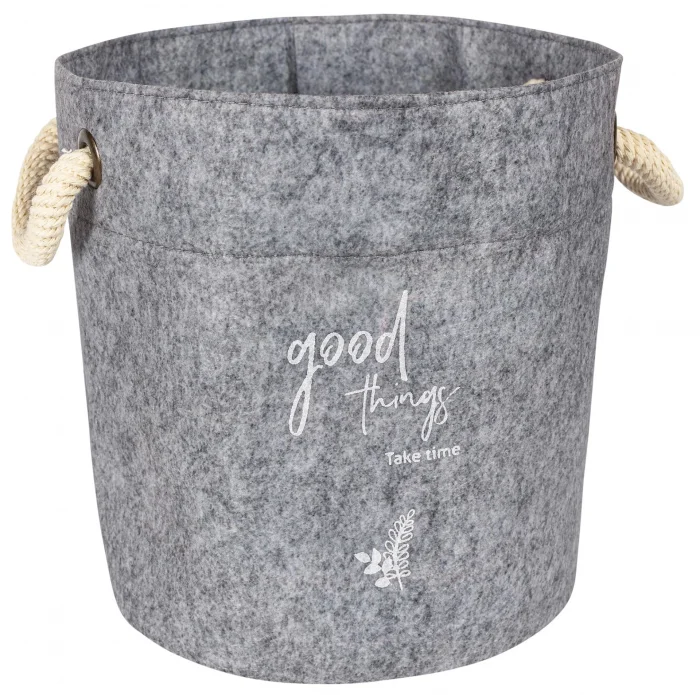 BUĞZ Kulplu Yuvarlak Düzenleyici Çok Amaçlı Kolay Taşınabilen Organizer Keçe Sepet (mini) 03662 ( BUĞZ )