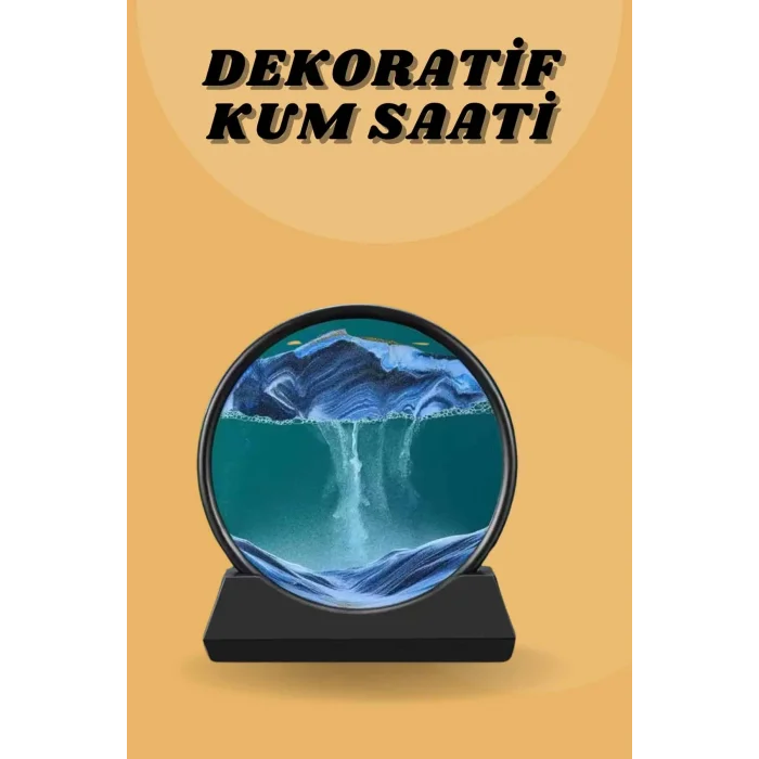 BUĞZ Kum Saati Yuvarlak Şık Kum Tablosu Dekoratif Kum Sulu Kum Saati