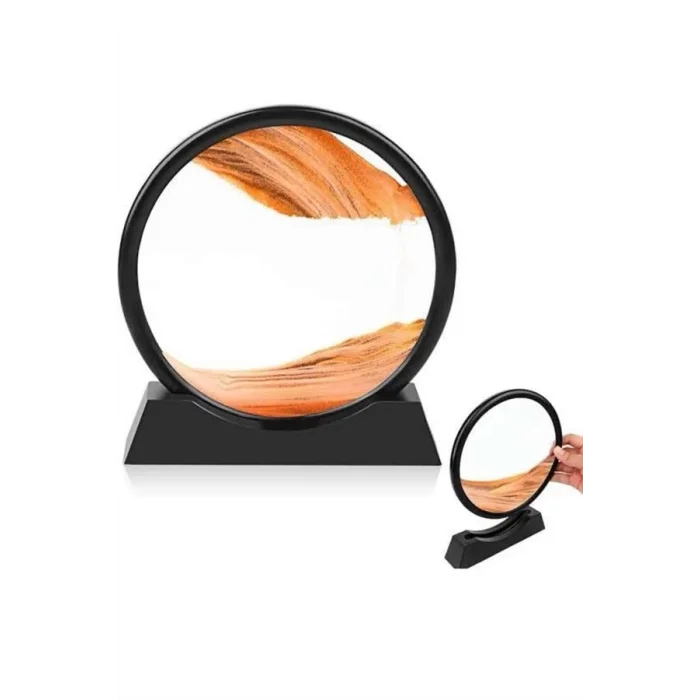 BUĞZ Kum Saati Yuvarlak Şık Kum Tablosu Dekoratif Kum Sulu Kum Saati