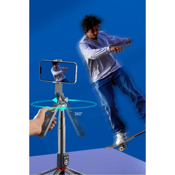 BUĞZ Kumandalı 360 Derece Dönebilen Cep Telefonu Ve Kamera Tripodu 2.2m Uzayabilen Selfie Çubuğu ( BUĞZ )