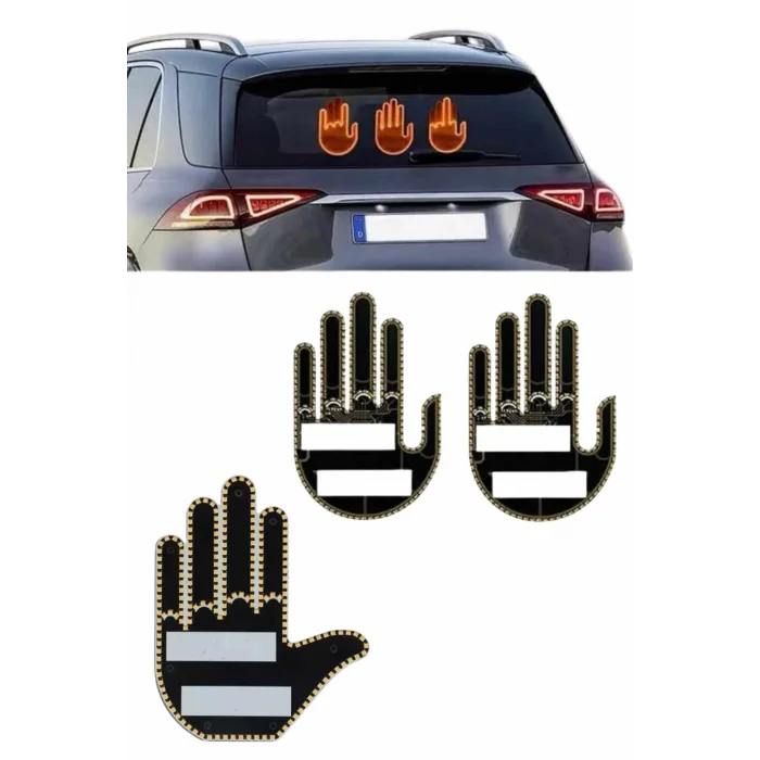  Kumandalı El Led Araba İçi 4 Farklı Mod El Orta Parmak Led