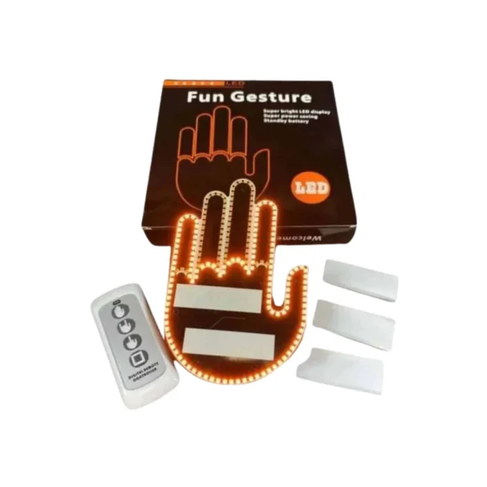  Kumandalı El Led Araba İçi 4 Farklı Mod El Orta Parmak Led