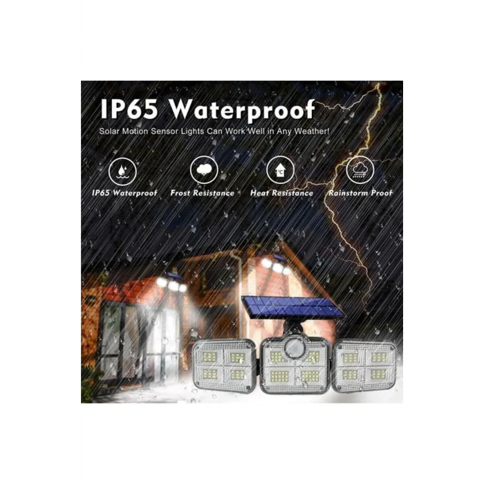 BUĞZ Kumandalı Solar Güneş Enerjili 122 Ledli Hareket Sensörlü Bahçe Aydınlatma Sokak Lambası
