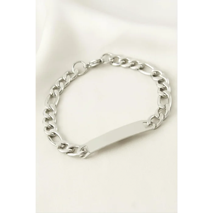 BUĞZ Künye Çelik Bileklik (İsim Yazılabilir) 3,5 cm