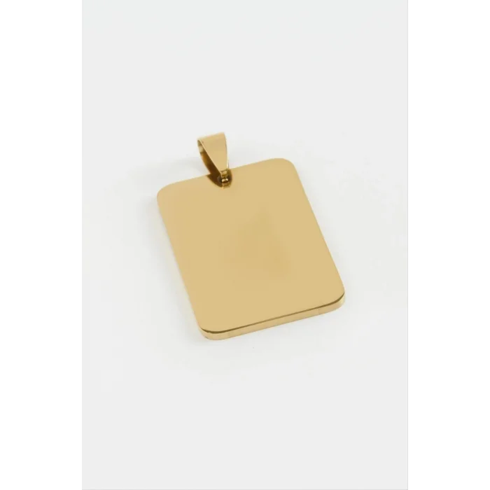 BUĞZ Künye İsim Yazılabilir Çelik Kolye Ucu 2,3*3,2 cm