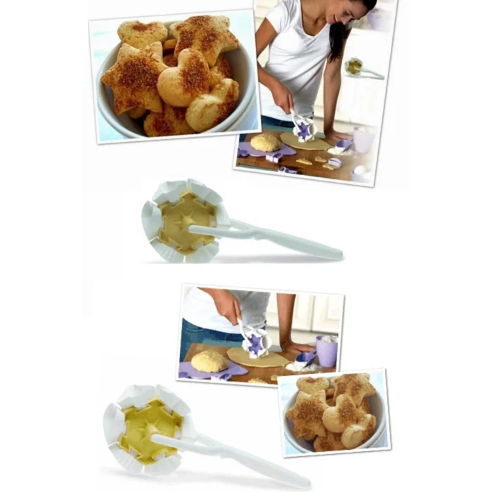 BUĞZ Kurabiye Ruleti - Çiçek - Kalp - Üçgen - Muffin şekillerinde Kurabiye Şekillendirici