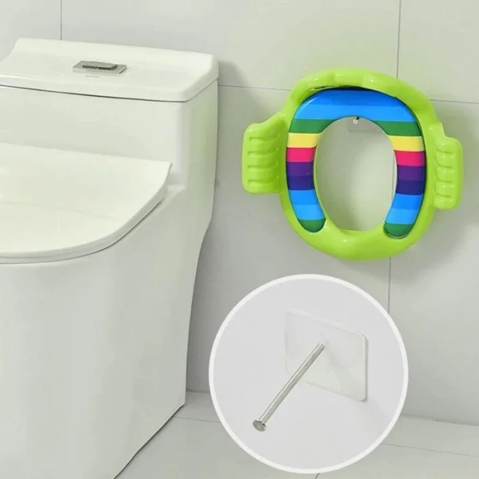 BUĞZ Kurbağa Model Çocuk-bebek Yanlardan Tutmalı Yumuşak Süngerli Klozet Kapağı Adaptörü Pembe