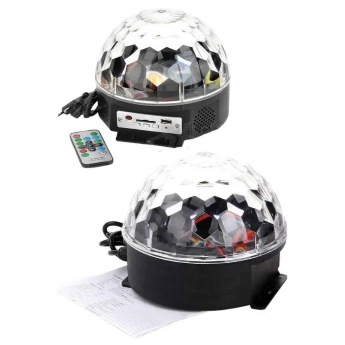 BUĞZ Küre Disko Topu Müzik Çalar Renkli Lazer Işıklı Bluetooth Disko Parti Işığı Kumandalı - BUĞZ