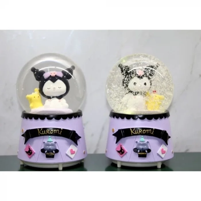  Kuromi Işıklı Müzikli Kar Küresi Orta Boy Model 2