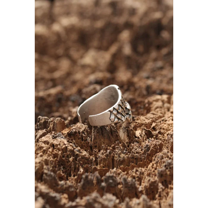 BUĞZ Kuru Kafa Desen Ayarlanabilir Yüzük - BUĞZ