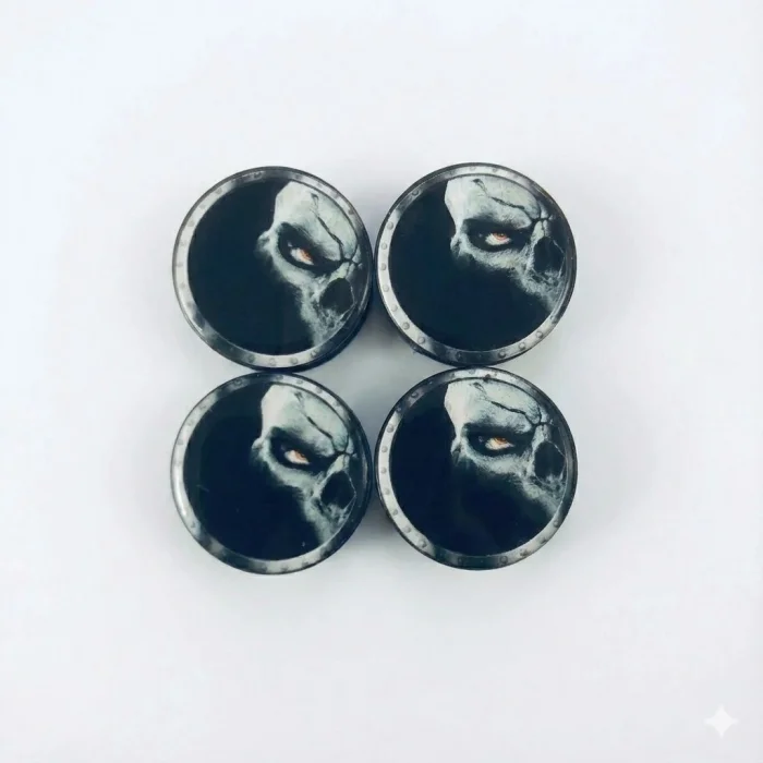 BUĞZ Kuru Kafa Ghost Damla Geçme Jant Göbek Kapağı 4’lü Set 55/58mm Siyah