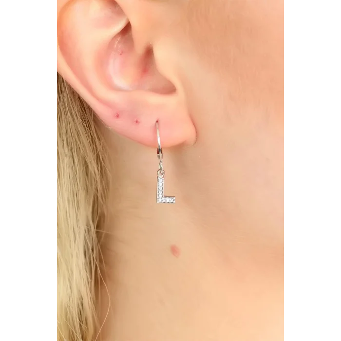 BUĞZ L Harf Bayan Küpe - Lisinya