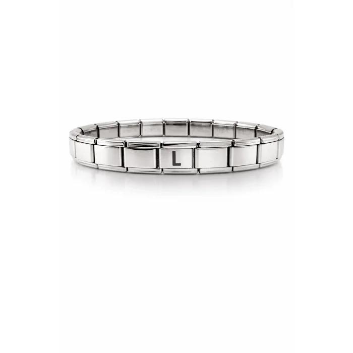 BUĞZ L Harfli Çelik Bileklik – Kişiye Özel Baş Harf Bileklik – Paslanmaz Çelik Zarif Kadın Bileklik