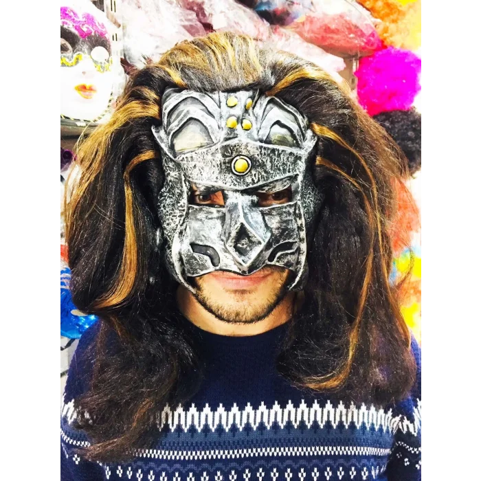 BUĞZ Lateks Savaşçı Maskesi Terminatör Maskesi Saçlı