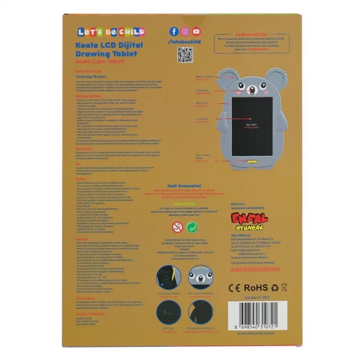  LC-31072 Koala Çizim Tableti 8.5 inç -Lets be Child