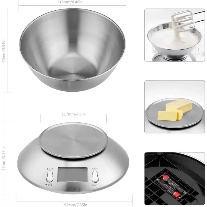  Lcd Ekran Elektronik Dijital Mutfak Terazisi İnox Hassas Mutfak Tartısı