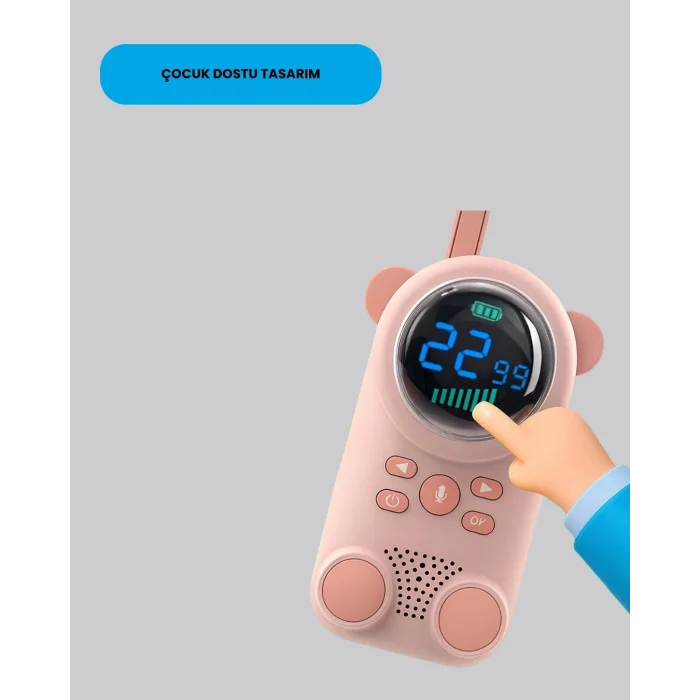 BUĞZ LCD Ekranlı Çocuk Telsizi – İki Yönlü Ses, 1-3 km Çekim Mesafesi