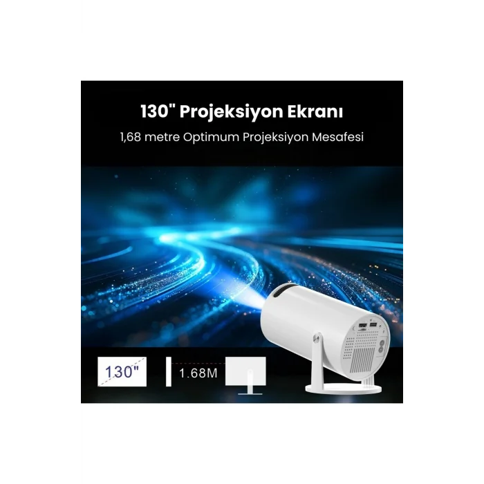 BUĞZ LCD FULL HD 1280x720 çözünürlük, 2.69 inç ekran, siyah taşınabilir Android projektör