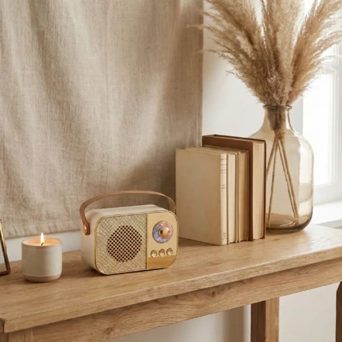 BUĞZ LED Aydınlatmalı Hoparlör Bej