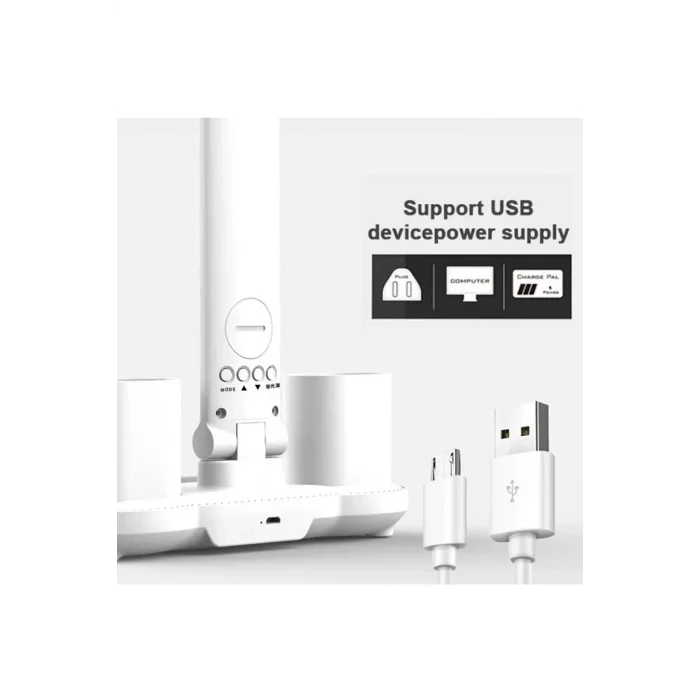 BUĞZ Led Dokunmatik Katlanabilir Masa Lambası Takvim Sıcaklık Saat Şarjlı Masa Lambası