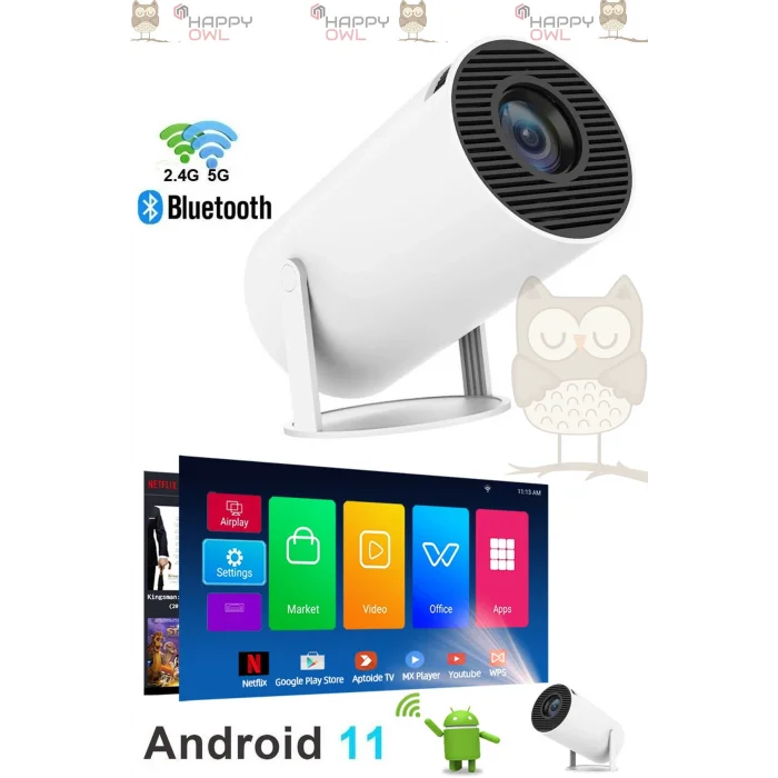 BUĞZ LED FULL HD projeksiyon cihazı 1280x720 çözünürlük 1200 ansilümen beyaz USB HDMI