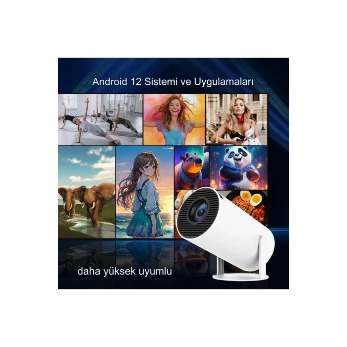 BUĞZ LED FULL HD projeksiyon cihazı 1280x720 çözünürlük 200 ansilümen 3000:1 kontrast beyaz