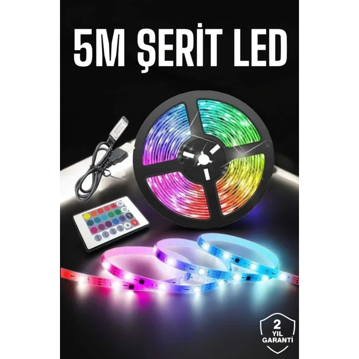 BUĞZ Led Işık 5 Metre Şerit Led RGB Işıklı