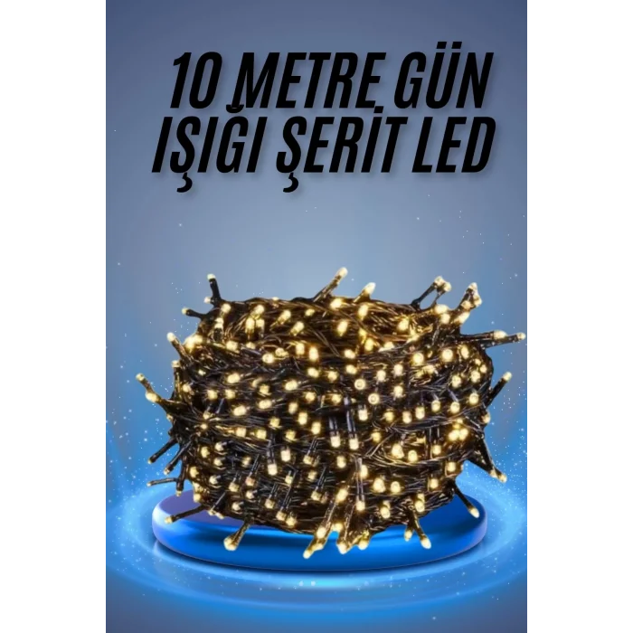  Led Işık Ağaç Süsleme Ampüllü Dekoratif Aydınlatma 10 Metre Gün Işığı